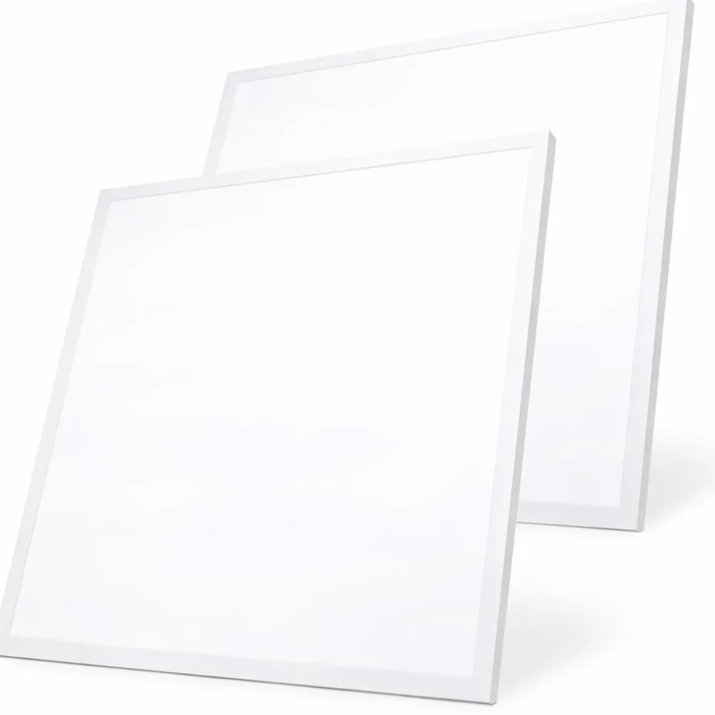 M Ledme -Lot de 2 Panneaux LED 60 x 60 cm Trielle 42W, 4200 lm, Lumière Froide 6000K, Flicker Free, UGR<19, Driver Philips, IP40, LM5314