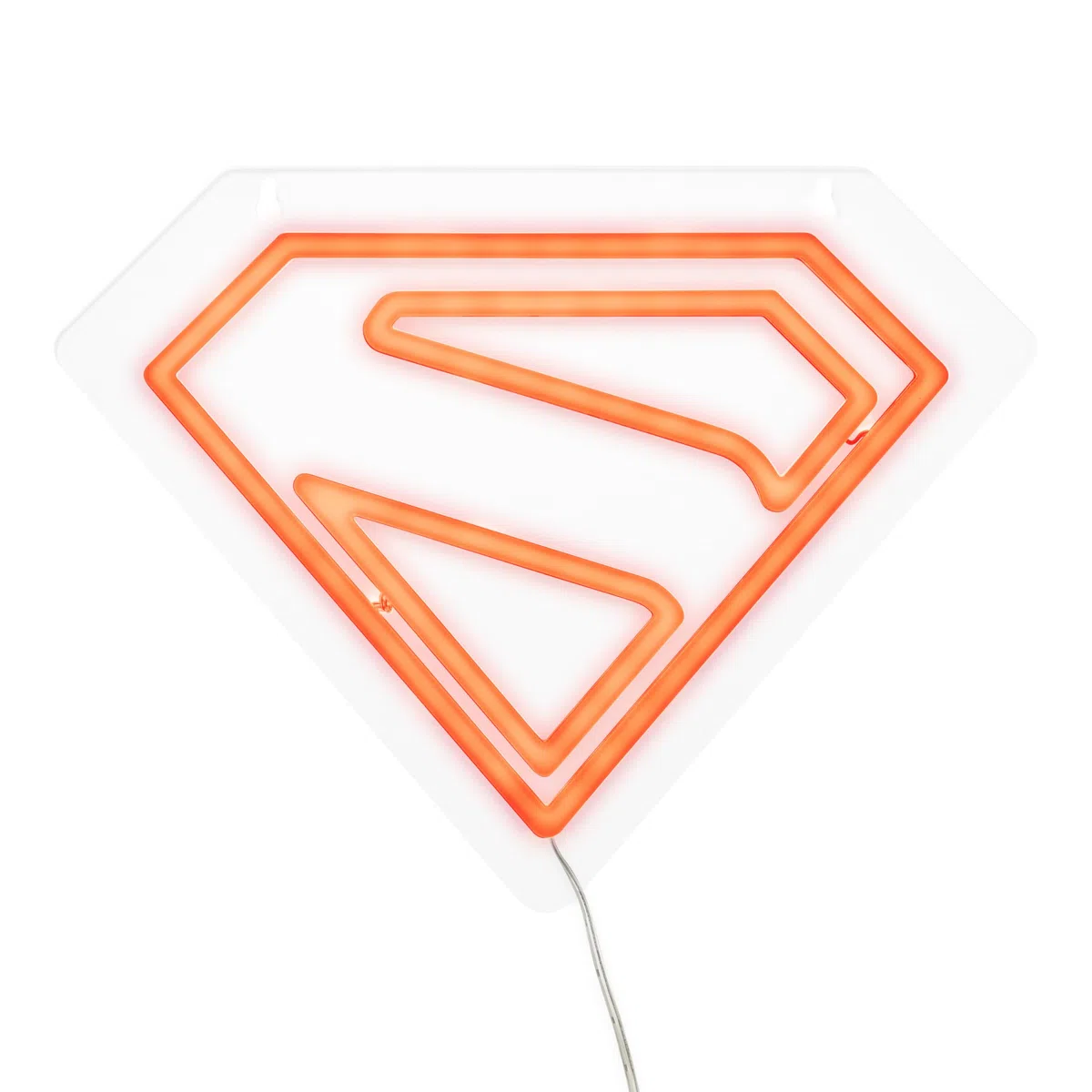 Paladone Applique murale néon LED en forme de logo Superman, lampe sous licence officielle DC Comics avec câble d'alimentation pour la maison, décoration, cadeau pour les fans de super-héros