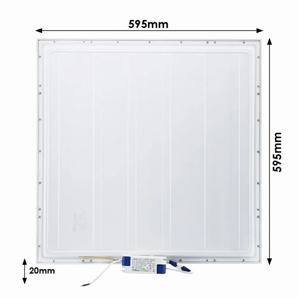 M Ledme -Lot de 2 Panneaux LED 60 x 60 cm Trielle 42W, 4200 lm, Lumière Froide 6000K, Flicker Free, UGR<19, Driver Philips, IP40, LM5314
