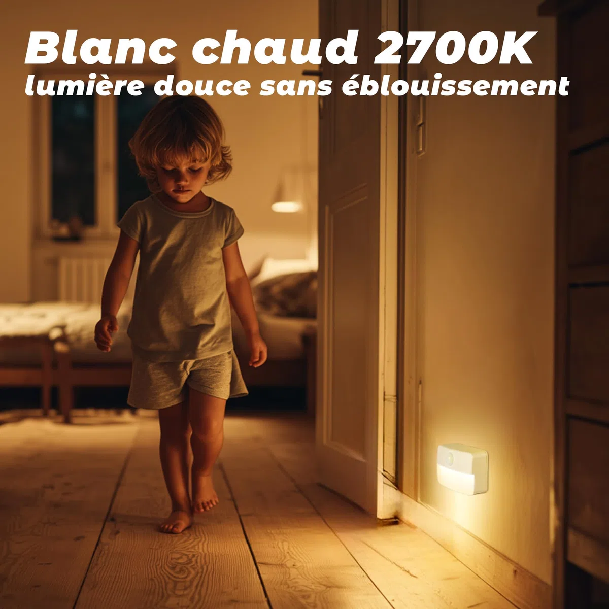 Lot de 8 Lampe LED Escalier Détecteur de Mouvement pour Escalier – Lumiere Veilleuse Detecteur de Mouvement, Adhésif Sans Fil Perçage, Mini Alimentée Par piles Enfant, pour Couloir/Armoire/Chambre