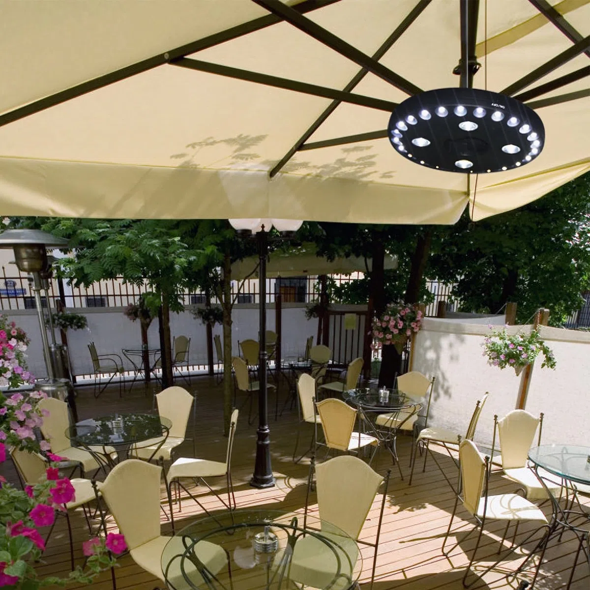 SANON Lumières de parasol de terrasse, parasols de table, lampes de camping sans fil pour jardin, véranda, terrasse, utilisation intérieure