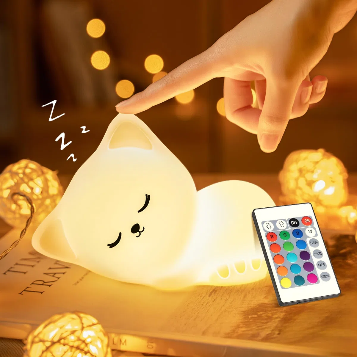 One Fire Veilleuse Enfant Veilleuse Bébé,16 Couleurs+Télécommande Rechargeable+sans Fil, Bebe Deco Chambre Enfant Rechargeable Déco Chambre