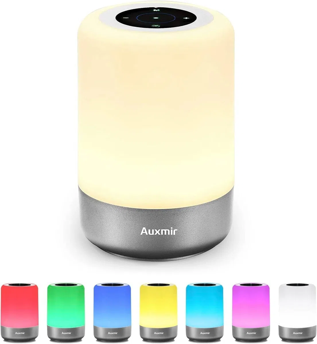 Auxmir Lampe de Chevet, Veilleuse d'allaitement Nuit, Veilleuse LED Tactile avec 13 Couleurs RGB, Rechargeable USB, Lampe de Chevet sans Fil Télécommande pour Chambre Eanfant Salon Camping