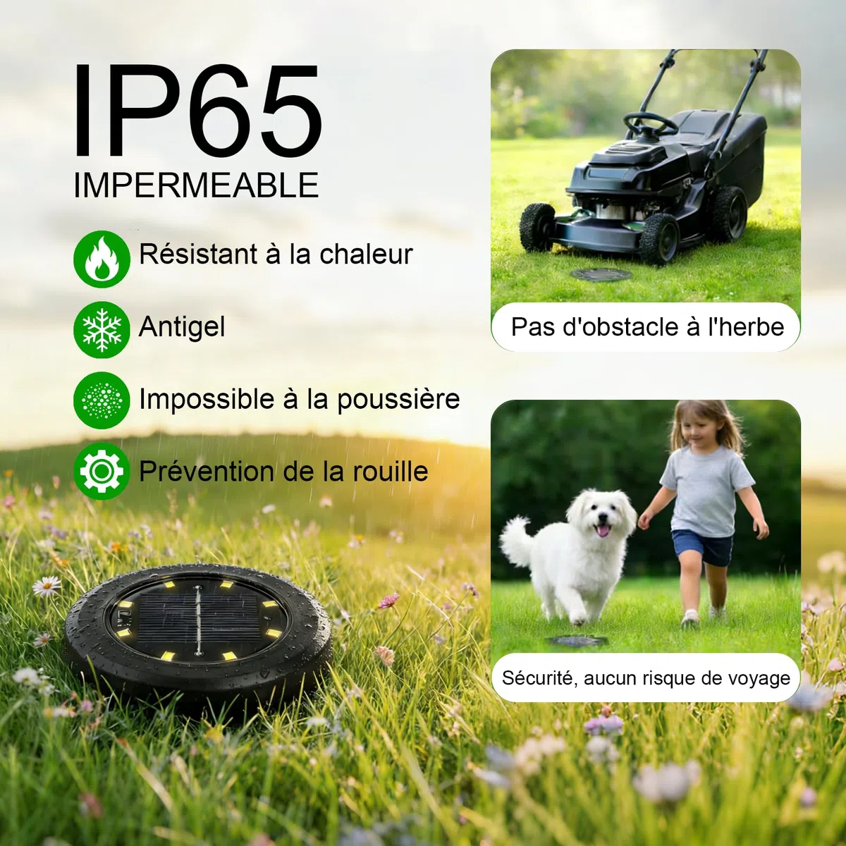 Hqynss Lot de 8 Lampe Solaire Exterieur Au Sol, 8 LED Jardin Lumiere Solaire Extérieur, Lumière Solaire IP65 Étanche Longue Durée de Vie, Spot Solaire pour Chemins Pelouse Allée Terrasse, Blanc Froid