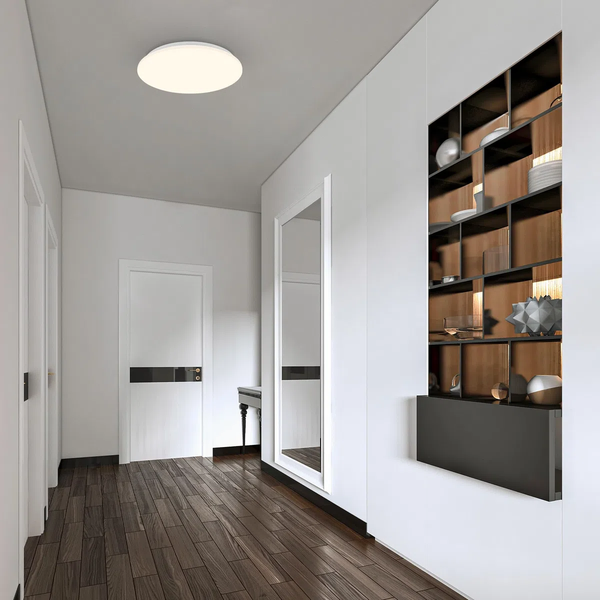 BRILONER - Plafonnier LED avec détecteur de mouvement, lumière blanche chaude, plafonnier LED, lampe LED, lampe de cuisine, chambre d'enfant, 270x60 mm (DxH) blanc