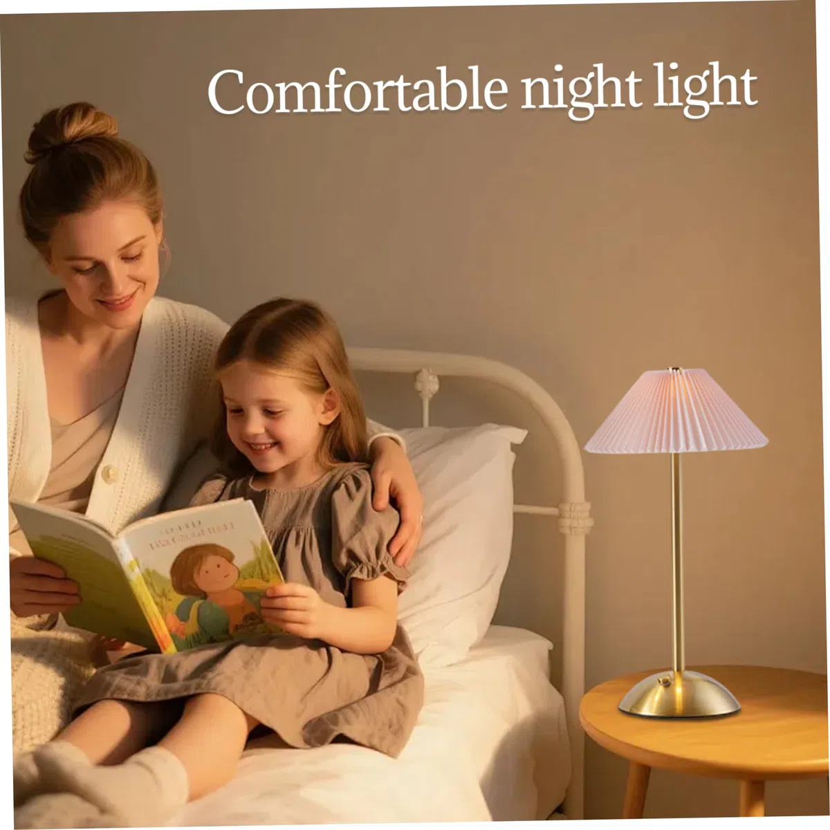 Gcroet Lampe de Chevet Tactile, veilleuse de Chevet sans Fil avec Base en Bois, Lampe Table Rechargeable pour Chambre à Coucher, Bureau, Chambre d'enfant, Salon, Style 2..