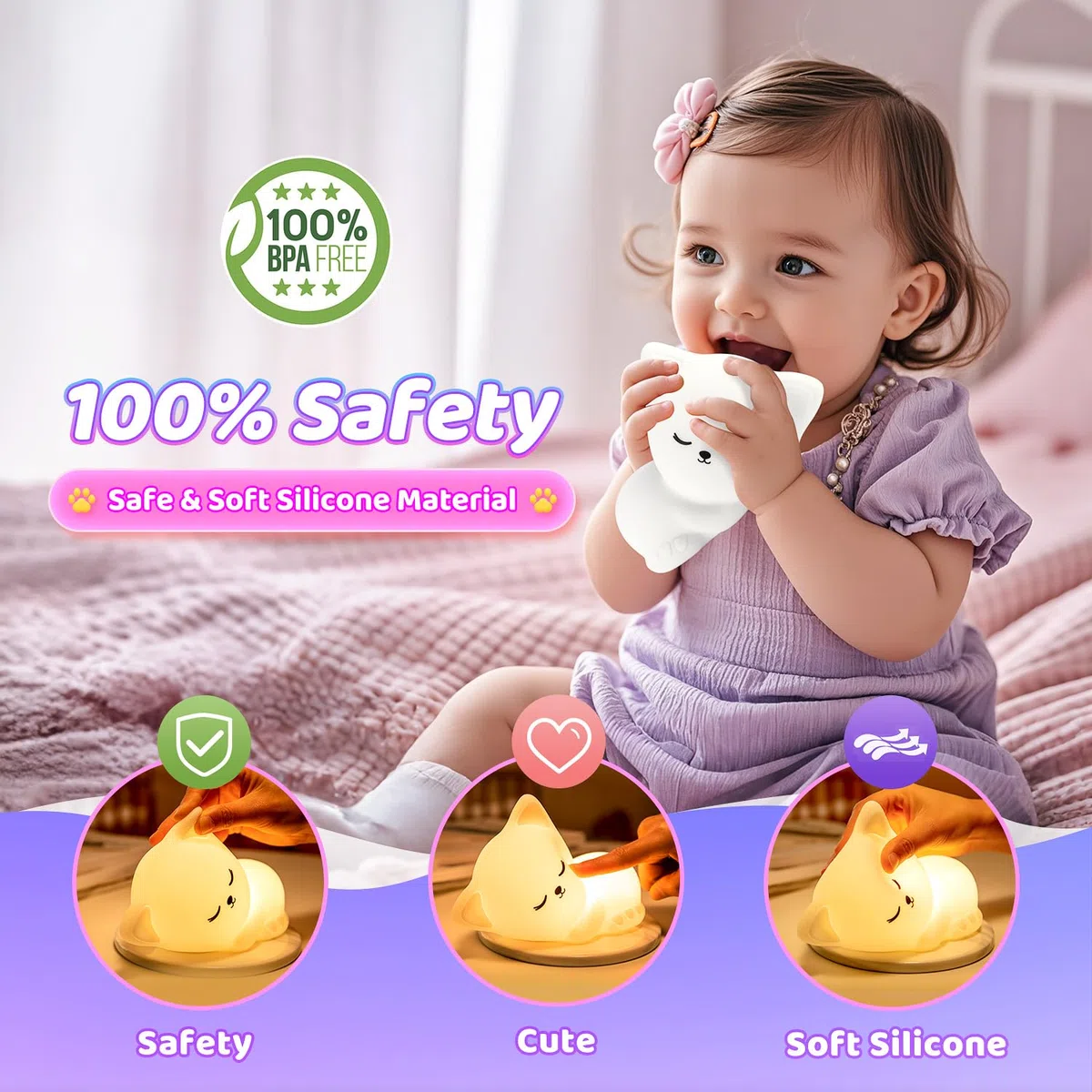 One Fire Veilleuse Enfant Veilleuse Bébé,16 Couleurs+Télécommande Rechargeable+sans Fil, Bebe Deco Chambre Enfant Rechargeable Déco Chambre