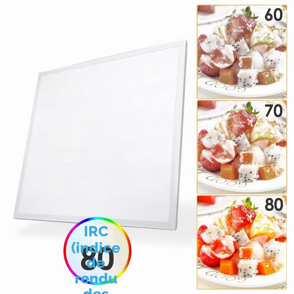 M Ledme -Lot de 2 Panneaux LED 60 x 60 cm Trielle 42W, 4200 lm, Lumière Froide 6000K, Flicker Free, UGR<19, Driver Philips, IP40, LM5314