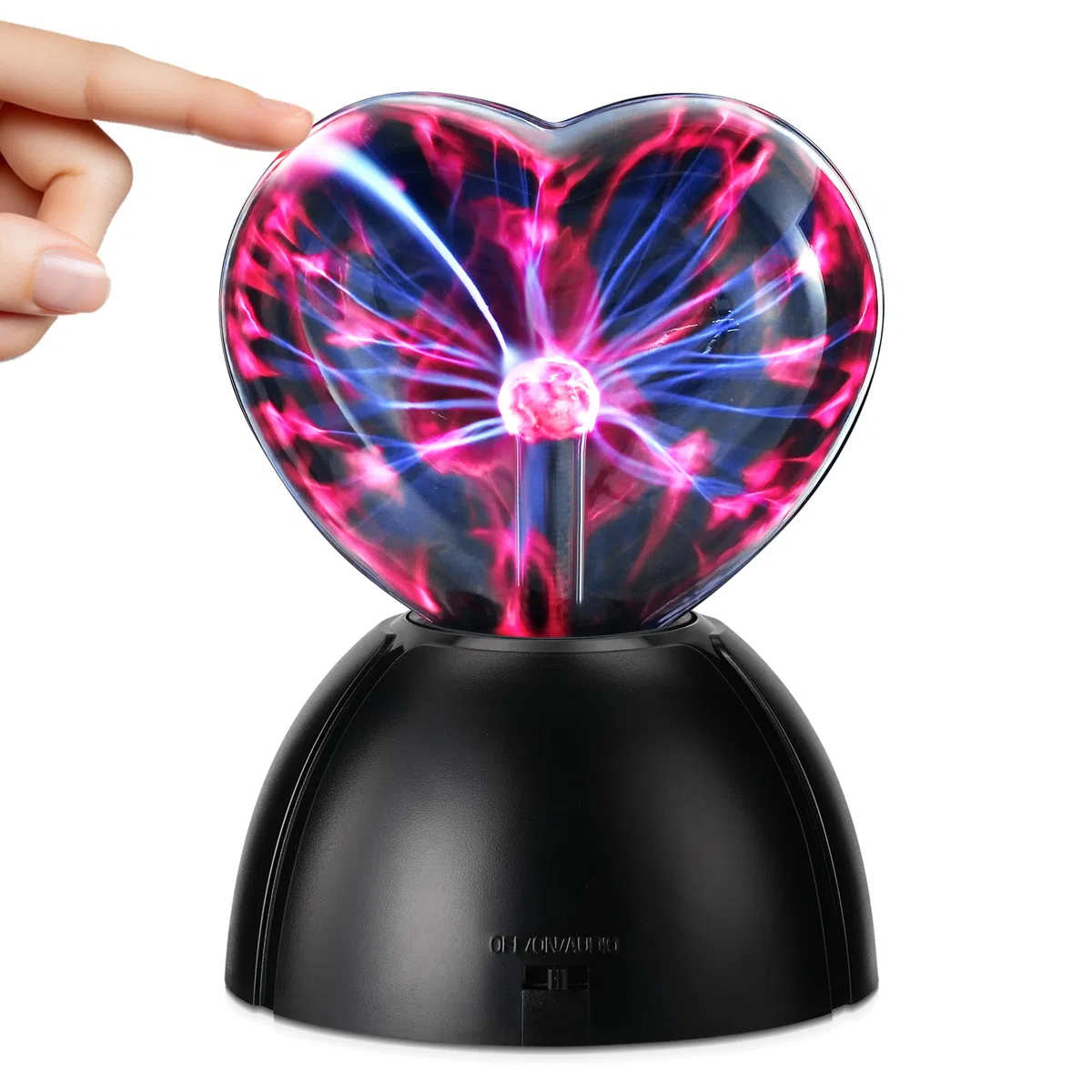 Boule Plasma, Lumière de Boule de Plasma, Boule Magique Lamp, Lampe à Plasma en Forme de Cœur, Touch Sensible, Lampe Plasma pour Veilleuse Enfant, Cadeaux de Noël, Saint-Valentin