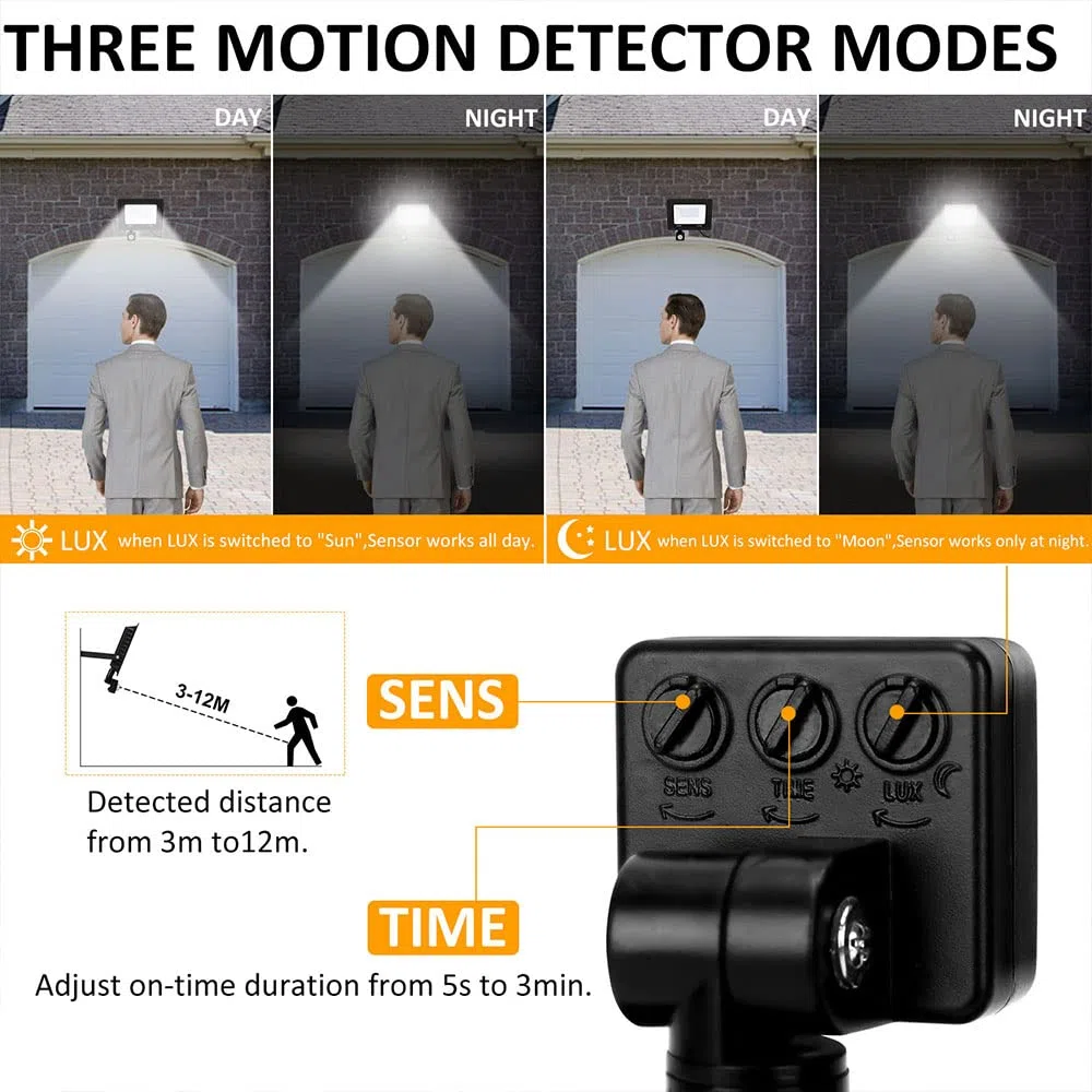 Tailcas 30W Projecteur Exterieur Detecteur de Mouvement, 6500K Blanc Froid 36 Leds Super Lumineux Spot, 2700 LM IP66 Etanche Eclairage Exterieur Avec Detecteur pour Jardin, Patio, Garage